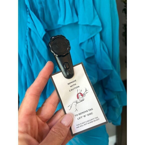 BCBGMAXAZRIA Pleated Ruffled Mini Dress Blue Womens Size 0 - Picture 8 of 10